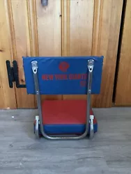 VTG NFL 1970s/80s New York Football Giants Portable Stadium Seat Cushion Chair. Please see all photosSome show...