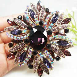 Material:Alloy, Austrian Crystal, Rhinestone. Main Color: Purple. In addition, we have 2 warehouses in the United...