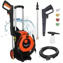 1 x High Pressure Washer. Features: Total Stop System. Power Cord Length: 16ft / 5m. Flow Rate: 2 GPM.