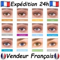 1 Paire de lentilles de couleur sans correction souples, chacune dans un blister stérile. les lentilles de couleur...