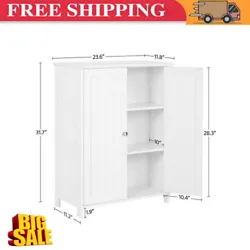Tall Storage Cabinet Kitchen Pantry Cupboard Organizer Furniture 4 Doors Shelves. To safeguard the cabinet from tipping...