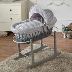 This wicker Moses basket with rocking stand is the perfect addition for parents who have been looking for superior...