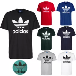 Adidas Mens Short-Sleeve Trefoil Logo Graphic T-Shirt Black S.