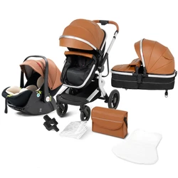 SteAnny Baby Stroller Travel System 3 in 1 Pram Toddler Carriage Infant Pram Combo Car Seat(Suit for Isofix Connector),...