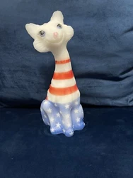 Fenton Alley Cat Faded Glory #2/3. Hand painted by JK Spindler.
