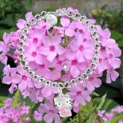 Hello Kitty Perles Bracelet - Plaqué Argent 925 -. Type de métal Plaqué Argent 925.