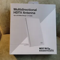 Multidirectional HDTV Antenna Up To 30 Miles Range 5 Foot Cable TV New.