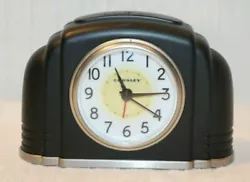 CROSLEY Black ART DECO Alarm Snooze Clock 1920s Style. Battery Operated (3 AA batteries not included).