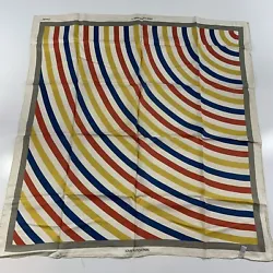 Vintage Louis Vuitton Paris Sete Silk Scarf Colorful Rainbow Hand Rolled 34-34Has some stains as shown in pictures.