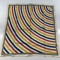 Vintage Louis Vuitton Paris Sete Silk Scarf Colorful Rainbow Hand Rolled 34-34Has some stains as shown in pictures.