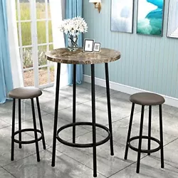 Multifunctional Use- This small 3-piece kitchen bar table combination space design creates casual seating for the bar...