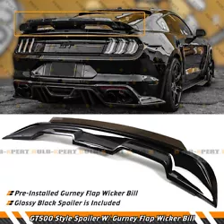 GT500 Inspired Style Spoiler With Smoke Tinted Gurney Flap Wicker Bill At A Decent Price. 1 x GT500 Style Glossy Black...