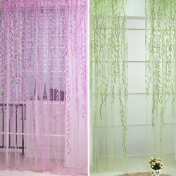 Colorful Flower Print Scarf Sheer Voile Door Window Balcony Curtain Drape Panel Tulle Valances. Sheer Voile, Beautiful...