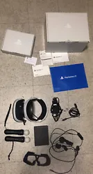 *UNTESTED* Sony PlayStation Standalone VR Headset White With Controllers Headset. I currently do not have a ps4 to test...