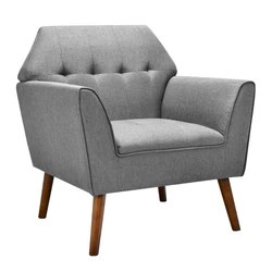 Color: Grey  Material: Polyester Fabric, Sponge, Rubber Wood, Metal  Overall Dimension: 30