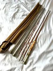 Antique bamboo 8-1/2  2 tip 3pc fly rod  Shakespeare? the finish is rough, and lengths look correct with no breaks or...