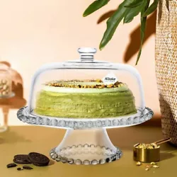 Crystal Clear Glassware (CCG) Cake Stand 12.2 W x 12.2 L, Clear, 12.2 W.