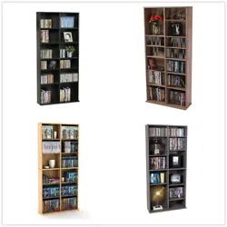A wide base provides stability for your collection. Elegant maple finish. Number of Adjustable Shelves 12. Number of...