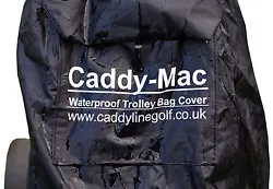 100% Waterproof golf trolley bag cover in BLACK. Large waterproof front pocket to carry scorecard ect. The Caddy-Mac...