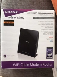 NETGEAR AC1600 Wifi Cable Modem Router | 802.11ac Dual Band Gigabit/ WIRES INCLDPre-owned - In original box. Used for 1...