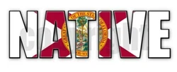 Product: Adhesive Vinyl Decals - Die Cut in the shape of the word NATIVE. Sent on transfer tape for easy application....