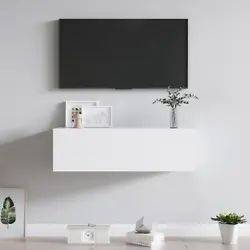 【Easy to Install & Clean】 With its detailed instruction, our wall-mounted TV cabinet is easy to install. And with...