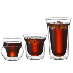 It features a 2-tier design, and each cup is transparent so you can clearly see your cold or hot drink. Double Glass...