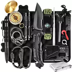 LIANTRAL 14Camping Hand Axe Combo Kit with Flint Stone, Whistle, Plastic Cover. Must-Have Camping Gear The size of a...
