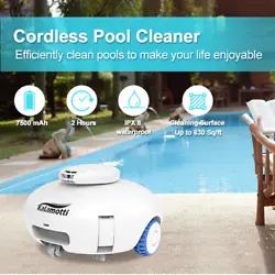 Robotic Automatic Pool Cleaner;. Suitable for above-ground/underground flat pools up to 630 Sq.Ft, with a pool depth of...