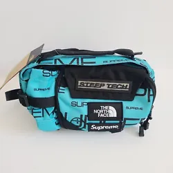 North Face X Supreme Steep Tech Waist Bag Fanny Pack Teal Blackcondition: new with tags.