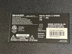 Sharp 65” Class 4K Smart LED TV LC-65P6000U Pedestal/stand with screws.