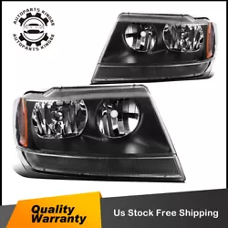 For 1999-2004 Jeep Grand Cherokee. Pair of Black Headlight Housing For 1999-2004 Jeep Grand Cherokee. ADJUST THE...