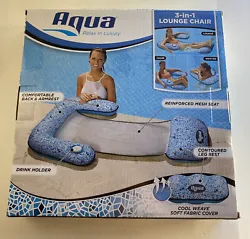 Aqua Leisure Deluxe 3-in-1 Lounge Chair Swimming Pool Float Inflatable Water Mat.
