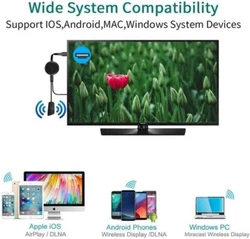 ÉCRAN WIFI SANS FIL 3,2,4G ET PUCE AVANCÉE: ladaptateur daffichage sans fil comprend une antenne externe 2.4G et une...