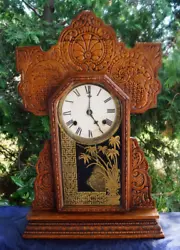 Antique 1880s - 90s Era Waterbury Gingerbread Mantle Clock. SUPERB example.