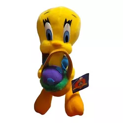 Vintage Looney Tunes Tweety Bird Easter Eggs & Basket Plush NOS NWT Retro 1998 12