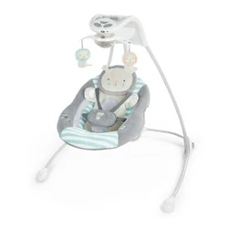 Ingenuity InLighten Foldable Lightweight Baby Swing with Lights, Gray, Give the baby a relaxing spot to snuggle up and...