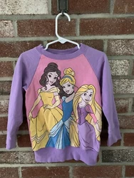 Disney Princess Sweatshirt size 4 Rapunzel Belle Cinderella Pink Purple