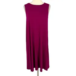 Features: • By: Eileen Fisher • Style: Sleeveless Swing Dress • Color: Fuschia • Fabric Content:...