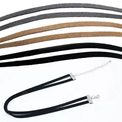 Black, brown and gray handmade suede multi cord necklace withstrong brass clasp and extension chain. Looks like youre...