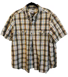 Color: Brown Plaid. Model: Short Sleeve Button Up Shirt. Sleeve: 10. Neck Seam to Bottom: 30. We are more than willing...