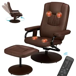 【Vibration Massage Lounge Chair】 - The leather recliner chair with vibration massage function. After turning it...