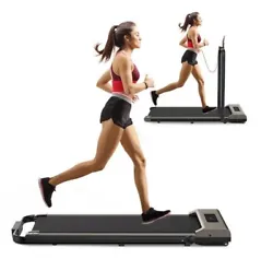 NON-SLIP RUNNING BELT & SHOCK REDUCTION SYSTEM： This walking treadmill with large-area shock-absorbing and non-slip...
