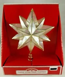 This dazzling topper is a beautiful twist on the traditional star. It has a spiral base to keep it aloft on your tree...