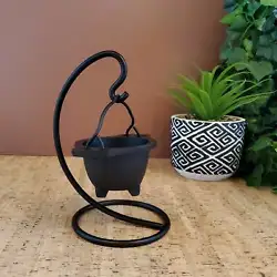 Hanging Cauldron Incense Burner Bowl with Stand -Black Cast Iron Incense Holder 6