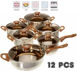 PRODUCT DESCRIPTION ---12 Pieces Stainless Steel Cookware Set, Silver ---★ Designed for Family Healthy Cooking,...