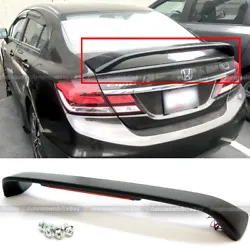 Rear Trunk Spoiler Wing Red Lens (RED LED LIGHT). 1 x SI Style Trunk Spoiler FEATURES We take no responsibility in...