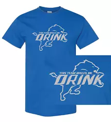 DETROIT LIONS. These shirts are high quality screen printed, not heat pressed, pre-shrunk 100% cotton shirts. Sizes are...