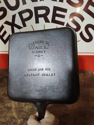 Wagner Breakfast Cast Iron Skillet Seasoned . Condition is Pre owned Shipped with USPS Priority Mail. Sets flat on...