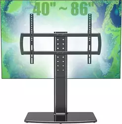 SMART DESIGN This tabletop TV stand with black tempered glass base looks simple and elegant. Once it arrived I was glad...